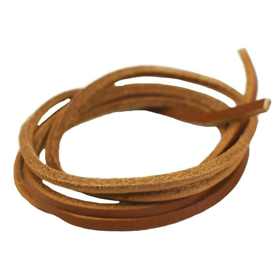 VANIDO 1Pair Rawhide Leather Shoelaces Unisex Shoe Boot Laces Leisure Thin Shoestrings Brown Shoe Laces