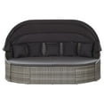 thumbnail image 2 of vidaXL Patio Lounge Bed with Canopy Poly Rattan Gray, 2 of 9