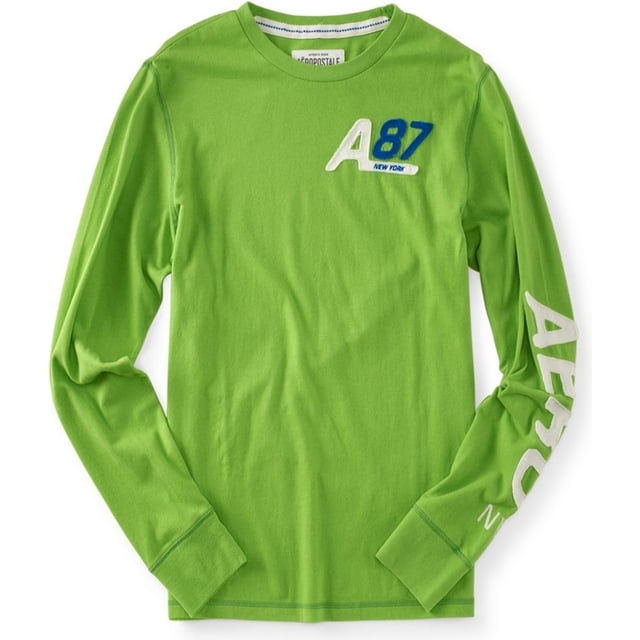 Aeropostale Mens LS A87 New York Graphic Camiseta, Verde, X-Large Aeropostale Camiseta gráfica