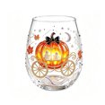 thumbnail image 3 of Halloween Stemless Wine Tumbler, Spooky Haunted House Ghost Black Cat Pumpkin Carriage Glass Cup, Indoor Outdoor Halloween Decorations, Clear Cocktail Drinkware for Party Table Decor Holiday Gift, 3 of 8