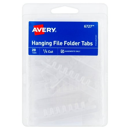 - (4 Pack) Avery(R) Insertable Hanging File Folder Tabs 06727, Pack of 20