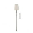 thumbnail image 2 of 1 Light Bohemian Wall Sconce with Cone White Fabric Shade-33.5 inches H By 6.75 inches W-Warm Brass Finish Bailey Street Home 159-Bel-2245838, 2 of 3