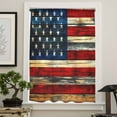 thumbnail image 4 of Retro American Flag Semi Sheer Curtains Drapes for Living Room, Bedroom, French Doors Window 84 Inches Long, Blue Red USA Flag Vintage Wood Rod Pocket Chiffon Curtain Drapery Voile Draperies Panel, 4 of 6