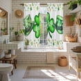 thumbnail image 4 of Saint Patrick's Day Kitchen Curtains 63 Inch Length, Spring Green Clovers Hats Coin Love Tiers Curtains for Living Room Berdoom Bathroom, Light Filtering Drapes Window Treatment 2 Panels 42"Wx63"L, 4 of 8
