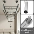 thumbnail image 3 of HINTRMENT Foldable Clothes Rack Hanger Hand Crank Silver Iron Plastic 1Pcs 11.8X3.0X2.9In, 3 of 8