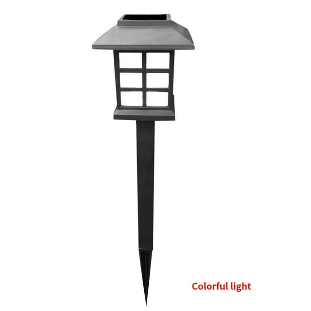 Wosthever Lámpara de tierra Lámpara de jardín cuadrada de energía solar Luz de noche LED para exteriores para pasarela de camino, luz colorida Type2 NO2 Wosthever HA002840-01B
