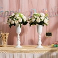 thumbnail image 3 of Centro de mesa blanco decorativo 2 piezas Florero de metal, Florero de centro de mesa de boda para decoración de fiesta de cumpleaños, Arreglos de flores artificiales 31.9cm Alto Vhermosa Centros de Mesa, 3 of 5