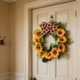 thumbnail image 5 of Bcylexb Sunflower Wreaths for Front Door, 17.7" Summer Floral Door Wreaths Outdoor Hanging Greenery Wreaths for Fence Porch Farmhouse Decor, 5 of 8