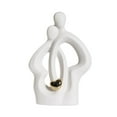thumbnail image 2 of Estatua de pareja, decoración moderna, escultura de cerámica de pareja, estatua de amantes abrazándose Blanco, 2 of 9