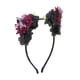 thumbnail image 5 of Aro para el cabello con flores, diadema bohemia con diseño de girasol, accesorios para tocado para adultos y niños, negro y rojo oscuro, 5 of 5