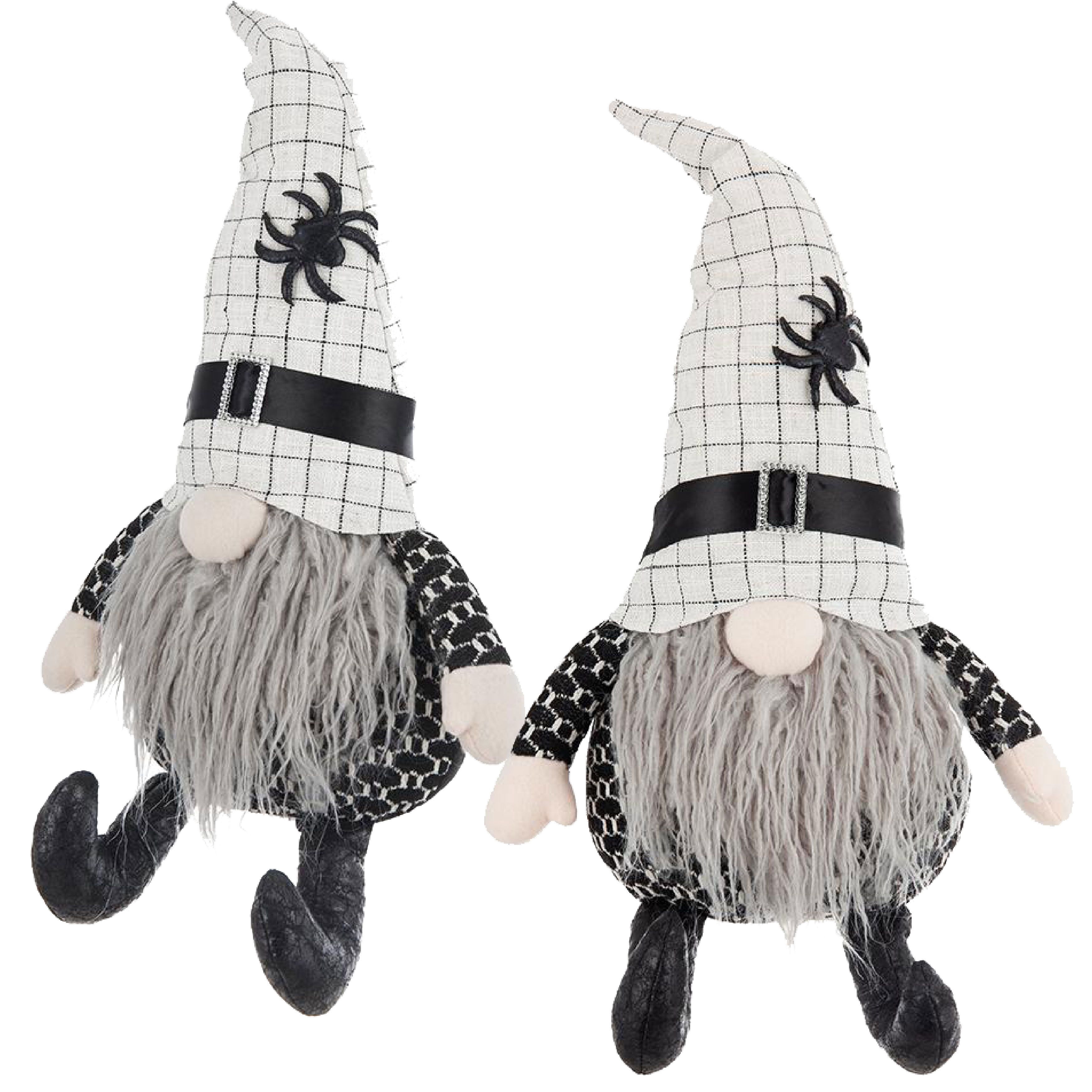 Set of 2 23.5IN Halloween Gnome Decorations Handcrafted Fabric for Indoor Tabletop Shelf Display