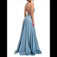 thumbnail image 2 of Vestido Elegante de Noche para Mujer, Sin Mangas, con Hombros Descubiertos, Ajustado, y Formal para Fiesta Azul XXL, 2 of 5