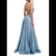 thumbnail image 2 of Vestido Elegante de Noche para Mujer, Sin Mangas, con Hombros Descubiertos, Ajustado, y Formal para Fiesta Azul L, 2 of 5