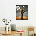 thumbnail image 2 of COMIO  Canvas Wall Art Animal Resting Elephant Look at The Moon Wall Pictures Giclee bathroom Wall Decor on Canvas Stretched Artwork Living Room Bedroom, 2 of 4