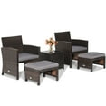 thumbnail image 3 of Costway 5 Piece PE Rattan Outdoor Patio Dining Set with Cover, Gray, 3 of 10