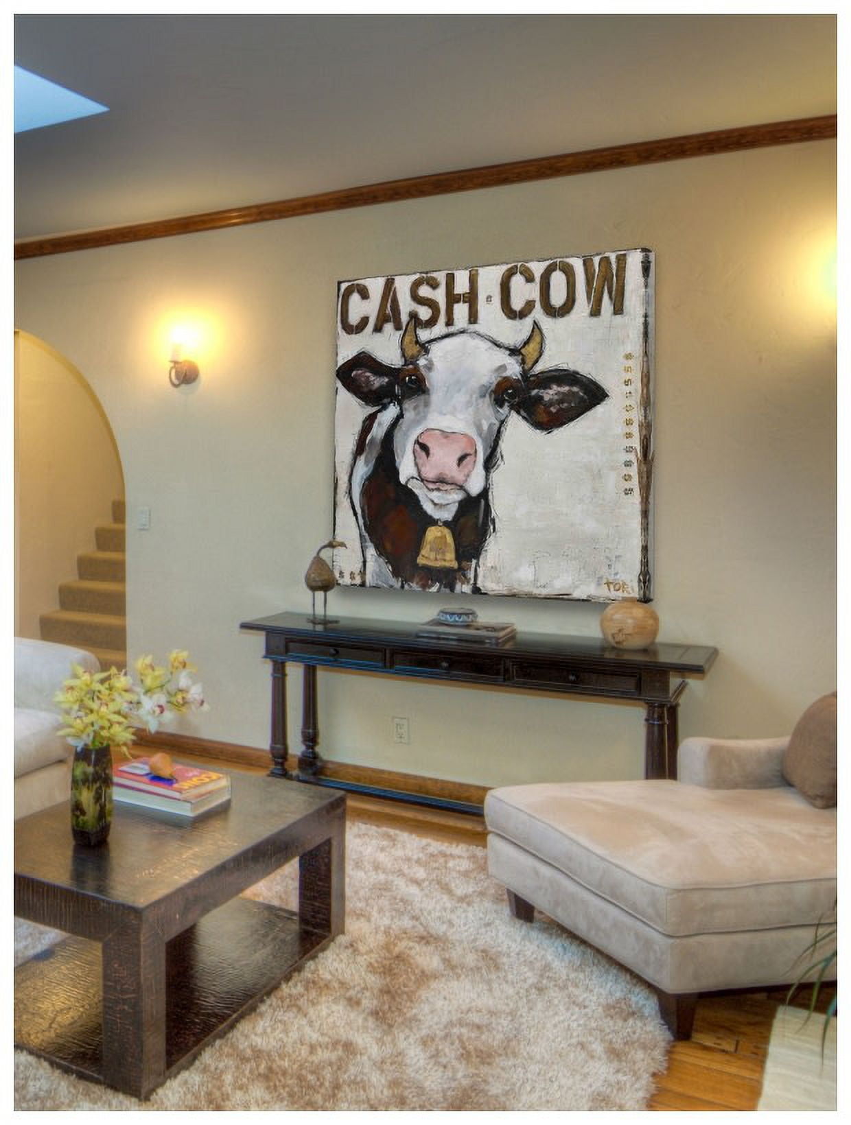 Marmont Hill "Cash Cow" by Tori Campisi Painting Print on Canvas