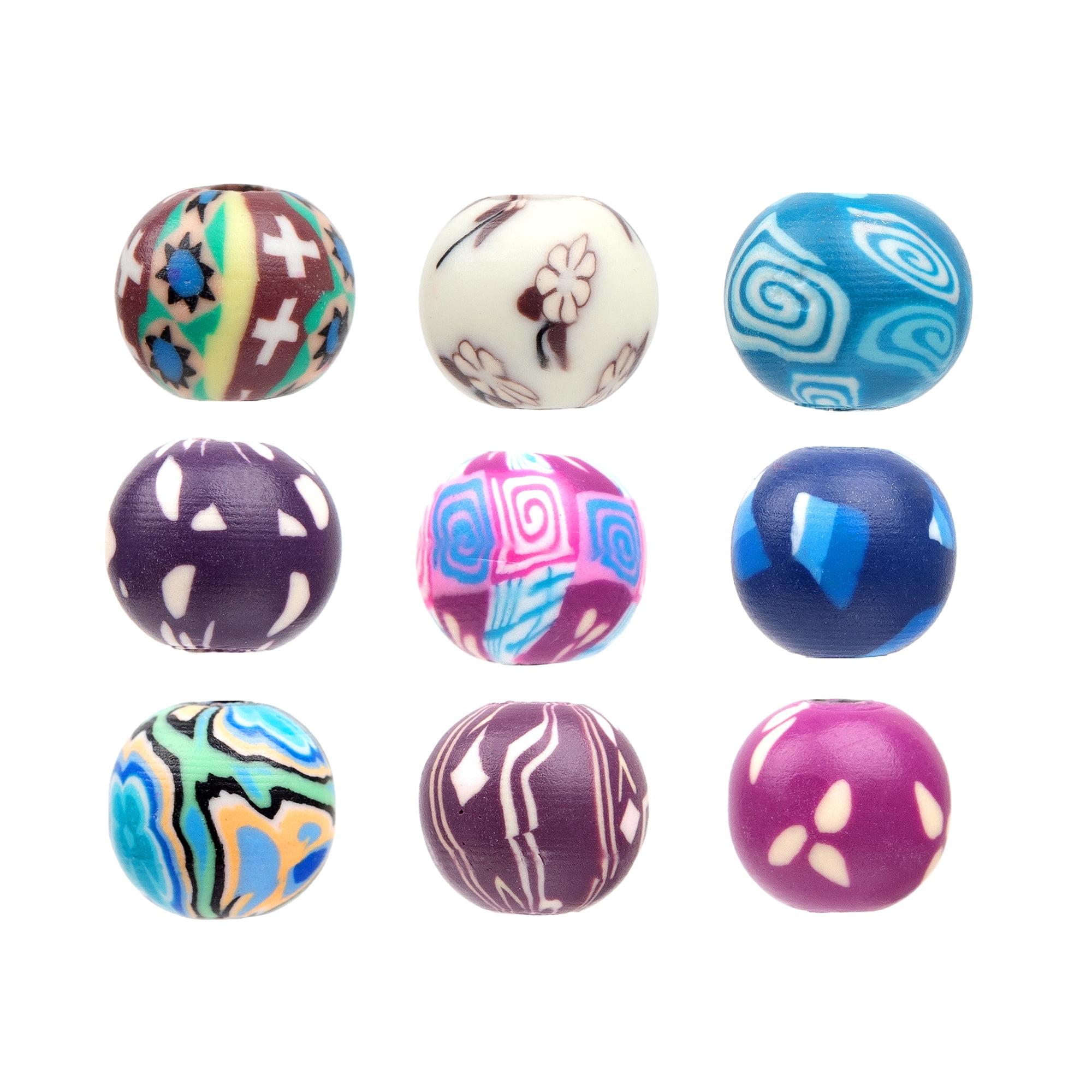 Cousin DIY Multi-Color Polymer Clay Beads, 2-Strand, 14 Inches, 46 Piece Set for Adults