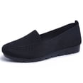 thumbnail image 2 of Pandaie Women's Ballet Flats Breathable Knit Slip On Comfortable Round Toe Walking Shoes Work Business Office Casual Low Wedge Loafers (Black,8.5), 2 of 6