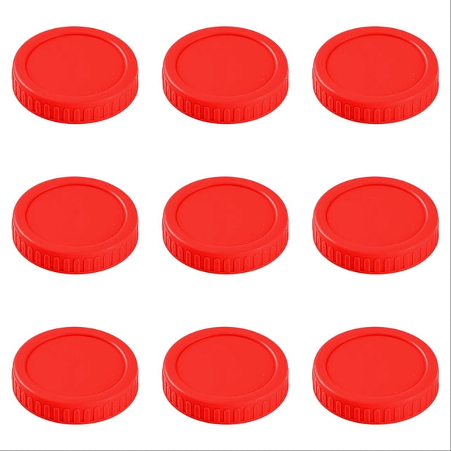 Wide Mouth Jar Lids 86mm - 12PCS Plastic Canning Lids with Silicone Rings - Leakproof Food Grade Storage Caps for More Jars - Dishwasher Safe Colorful Jar Lids