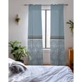 thumbnail image 3 of Boho Blue Flower Sheer Curtains 63 Inch Length 2 Panels Set for Living Room/Bedroom, Abstract Bohemia Pesley Floral Kitchen Curtains Grommet Semi-Sheer Curtains Drapes Window Treatments 42"x63"x2, 3 of 7