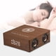 thumbnail image 4 of Reloj despertador digital LED eléctrico de madera con base de carga inalámbrica y altavoz Bluetooth marrón, 4 of 8