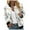 White, variant on Casual Jackets Womens Floral Print Round Neck Loose Fit Long Sleeve Coat Cardigan Blouses Light Pink,S