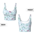 thumbnail image 5 of Fotbe Rabbit And Butterfly Pattern Womens' Sports Bra Longline Wirefree Padded with Medium Support Sports Moisture-Wicking Workou Vest,Tank Top-Medium, 5 of 9