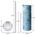 thumbnail image 5 of 20oz Blue Dog Paw Footprint Skinny Tumblers Stainless Steel Tumbler with Lid and Straw,Vacuum Insulated Double Wall Travel Tumbler Cups with Cleaning Brush for Coffee,Tea, 5 of 6