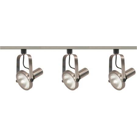 

Track Lighting 3 Light With Brushed Nickel Finish PAR30 Bulb Type 1 inch 225 Watts