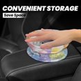thumbnail image 2 of Round Car Trash Can 7×5.9in Waterproof, Durable, Not Easy To Fade, Easy To Install And Disassemble To Prevent Interior Pollution White Tie-Dye Background Rainbow Colors_4, 2 of 7