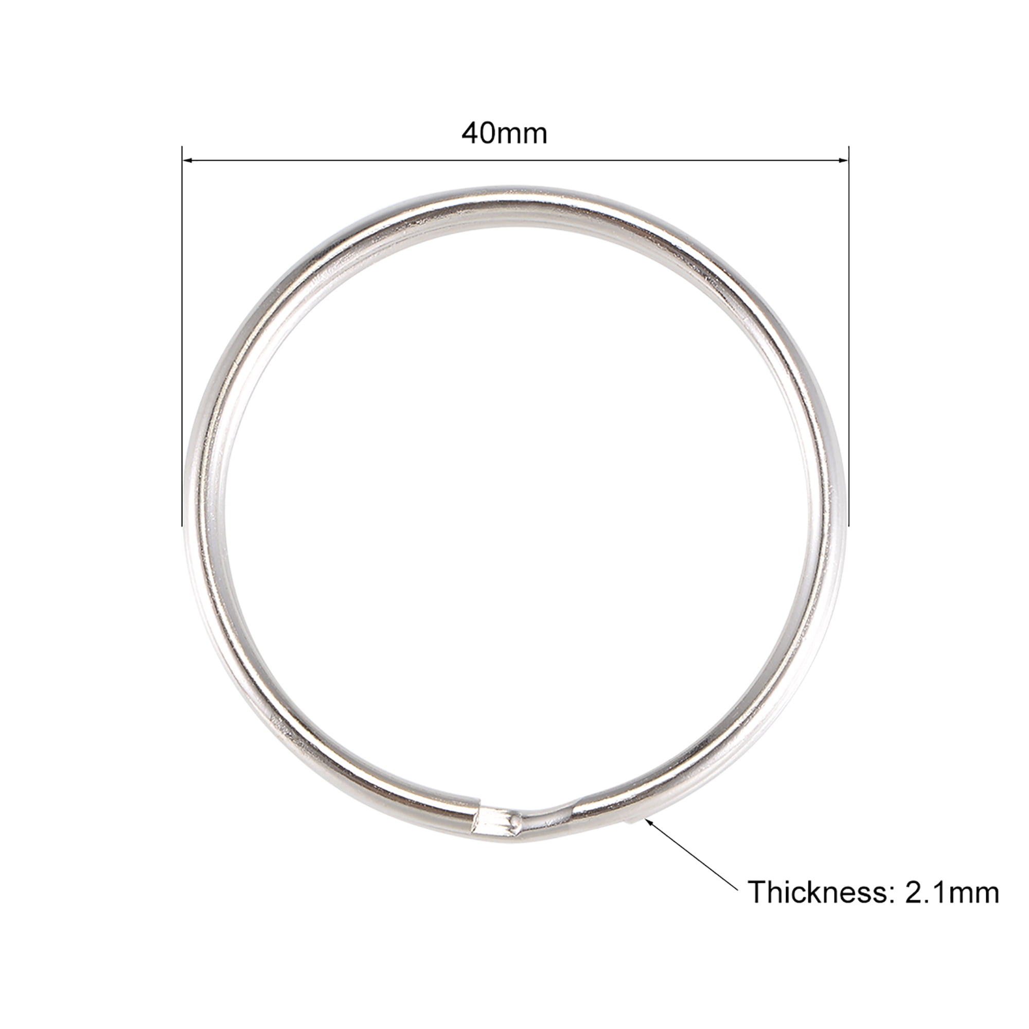 Uxcell 40mm O.D. Split Keys ring Open Connector Nickel Plated Iron 150 Count