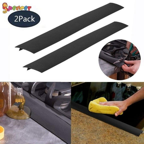 Spencer 2Pcs Silicone Stove Counter Gap Cover 22" Heat Resistant Long & Wide Kitchen Stove Gap Filler Strips Sealing Spills Easy Clean Between Counter, Stovetops, Oven