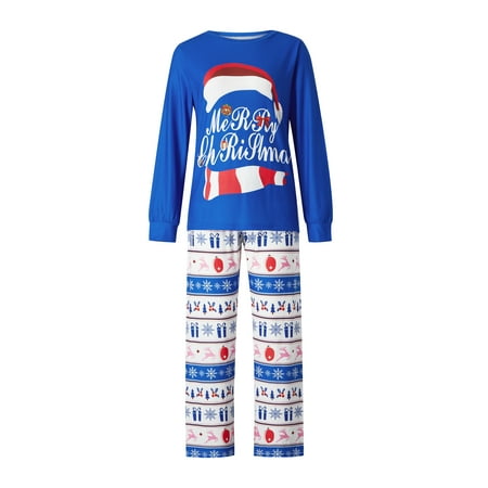 

Binpure Christmas Family Unisex Adult/Kids Long Sleeve Tops+Stripe Printed Pants Pajama Set