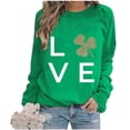 thumbnail image 2 of Craaazy Women's St Patricks Day Sweatshirts with Green Shamrock, 2 of 5