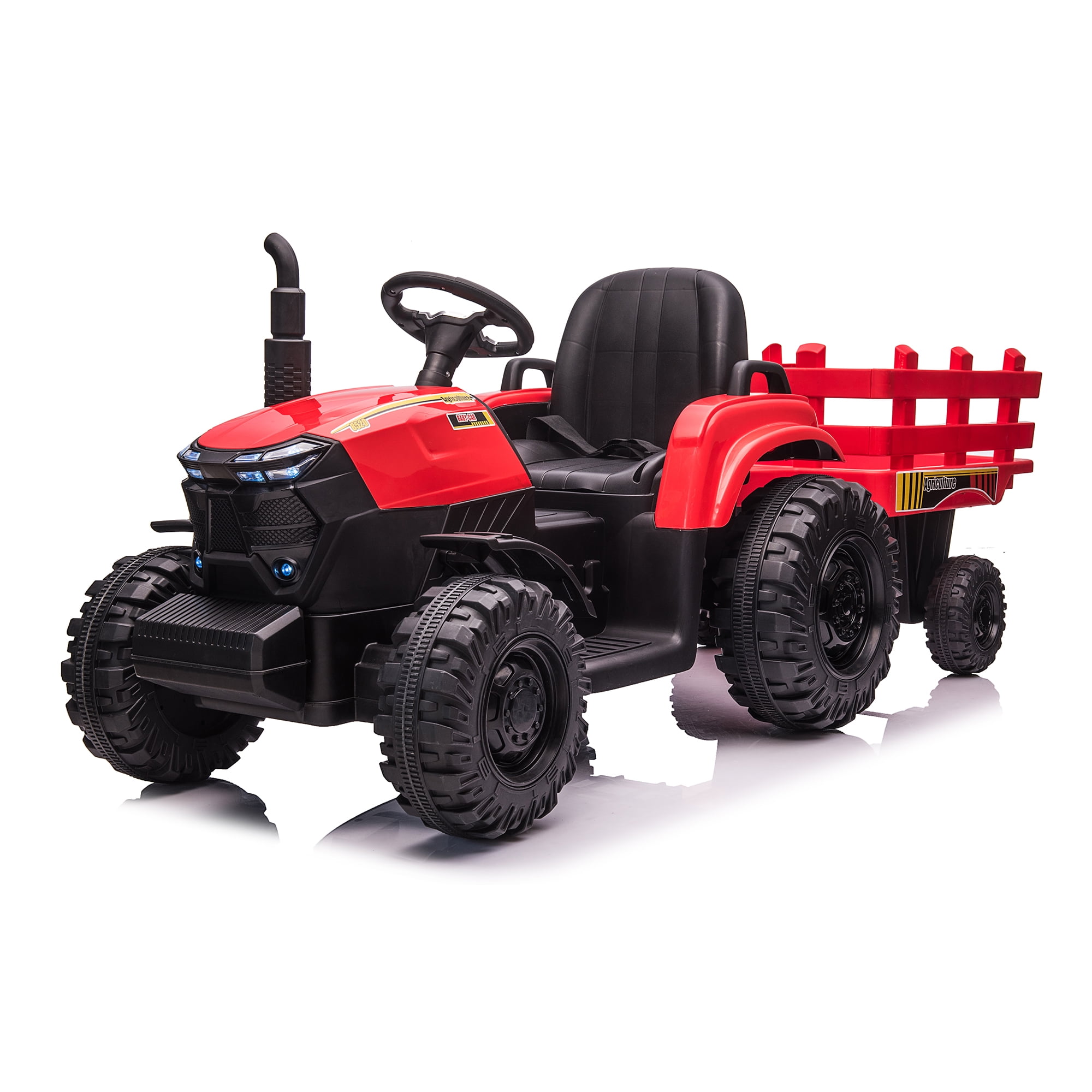 CIPACHO 24V Ride On Tractor Double Drive with 2.4RC Key Start, Electric Kids Car Sound (no music), USB, MP3, Power Display, Red CIPACHO 24V Ride On Tractor Double Drive with 2.4RC Key Start, Electric Kids Car Sound (no music), USB, MP3, Power Display, Red