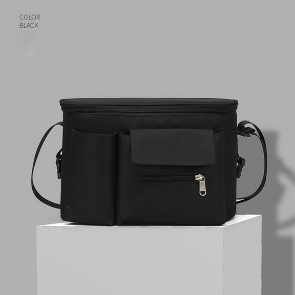 HCJKDU Large Walker Pouch for Folding Walker - Thickened Oxford Walker Basket with Cup Holder, Bag for Walker with Pockets, Carry Pouch for Elderly Walkers