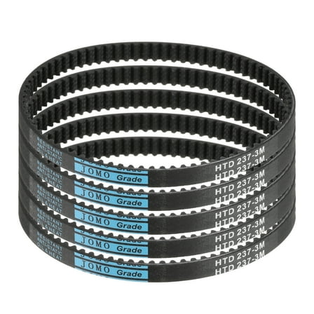 5 Packs HTD-3M Rubber Timing Belt 79 Teeth, 237mm Pitch Length x 6mm Width x 2.4mm Height, Pulley Timing Belt