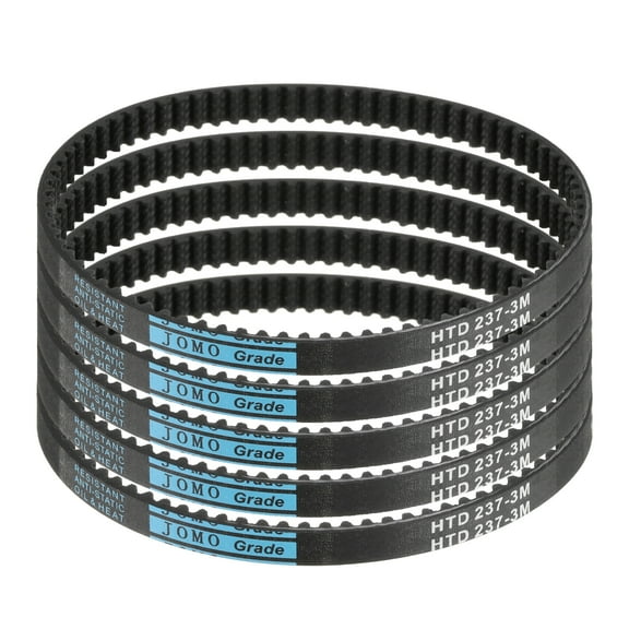 5 Packs HTD-3M Rubber Timing Belt 79 Teeth, 237mm Pitch Length x 6mm Width x 2.4mm Height, Pulley Timing Belt