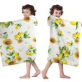 thumbnail image 4 of Yellow Lemon Fruit Sunflowers White Pattern Hooded Bath Towel，50"x30" for Ages 3 To 12 Kids, Quick Dry Lightweight Soft Microfiber Hood Beach Towel Cover Up for Kids, 4 of 7