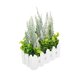 thumbnail image 2 of Decoración de escritorio con flores artificiales, maceta con cerca de estacas. blanco, 2 of 9