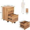 thumbnail image 5 of VINGLI 2-Drawer Rolling File Cabinet with Lock, Letter Size Wood Mobile Filing Cabinet Under Desk for Home Office, Walnut, 26.5in, 5 of 8