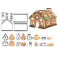 thumbnail image 1 of Herramientas para hornear 3D Christmas Gingerbread House Mold Juego de cuchillos para galletas Caja de regalo Paquete de 18 Zhivalor CKCI16I6G, 1 of 1