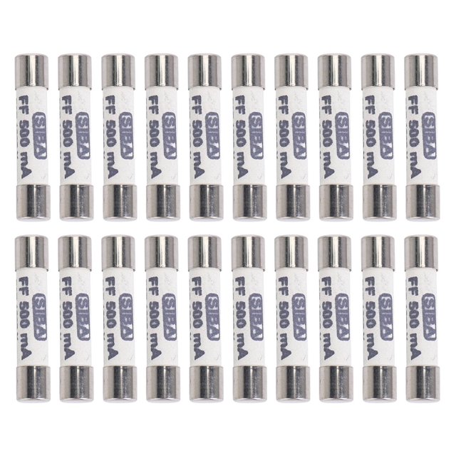 Fusible cerámico blanco de 10 x 1000 V, 500 mA, 6,3 x 32 mm para multímetro