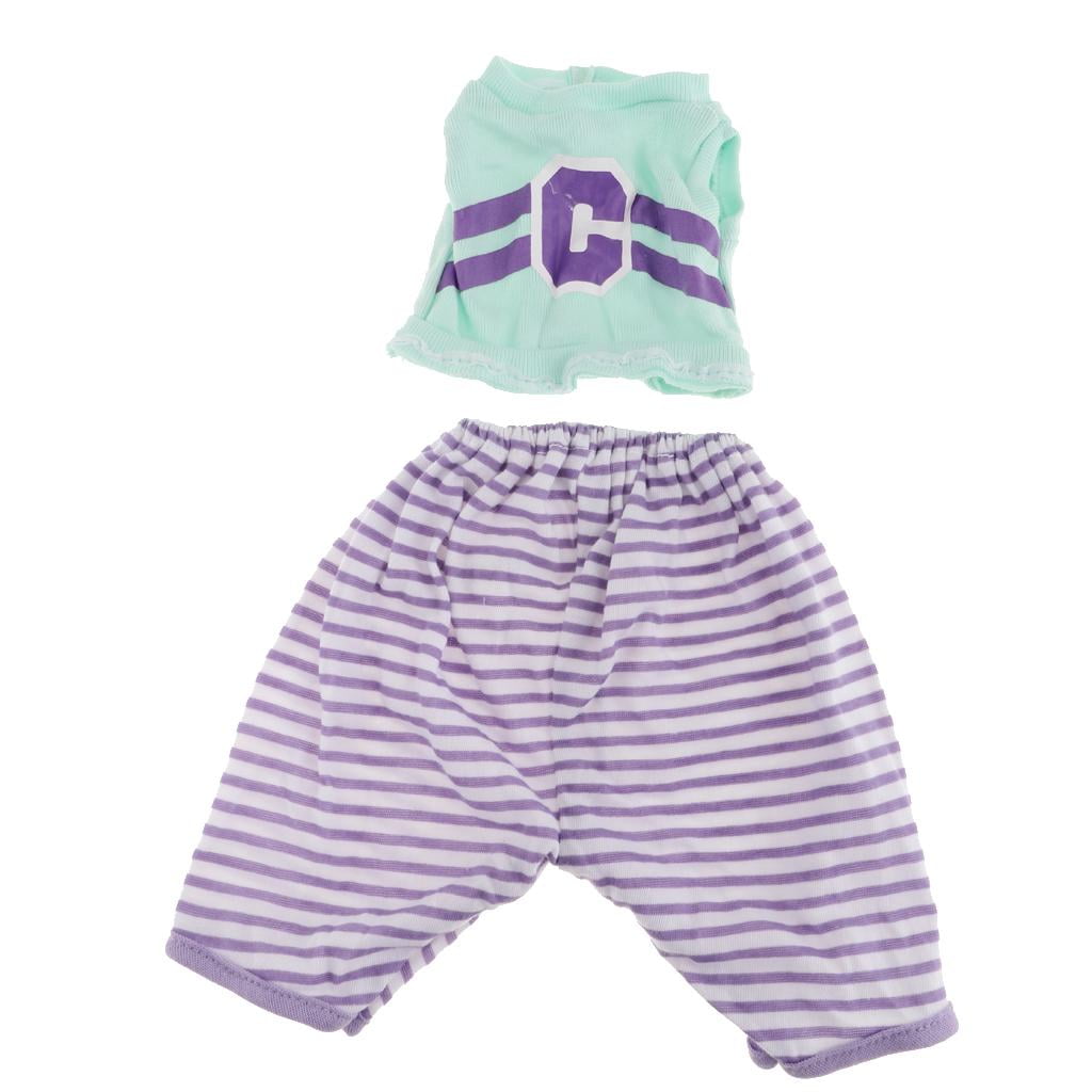 XPEX Conjunto De Ropa Para Muñeca Bebé - Mono Con Percha Y Medias, De Algodón Suave, Apto Para Muñecas De 35 A 45 Cm, Regalo Ideal Para Cumpleaños Y Navidad