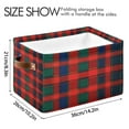 thumbnail image 4 of Yayeee 2 Pack Canvas Storage Basket with Handles for Shelves Fabric Bins Closet Organizer, Red and Blue Pattern, 4 of 8