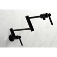 thumbnail image 4 of Kingston Brass KS4100DKL Kaiser Two-Handle 1-Hole Wall Mount Pot Filler Faucet in Matte Black, 4 of 8