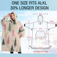 thumbnail image 4 of Oversized Wearable Blanket Hoodie,Beige Christmas Tree Pattern Sherpa Blanket Hoodie with Super Pockets,Super Warm Fuzzy Pullover for Women & Men, 4 of 6