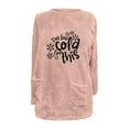 thumbnail image 4 of DDAPJ pyju Sherpa Pullover for Women Oversized Fuzzy Fleece Sweatshirts Funny Letter Graphic Crewneck Tunic Sweatshirt Winter Warm Loungewear Tops with Pockets Pink XXL, 4 of 5