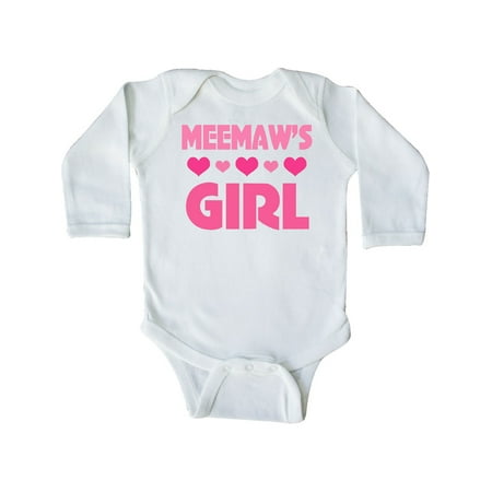 

Inktastic Meemaw Girl Granddaughter Gift Gift Baby Girl Long Sleeve Bodysuit