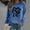 Blue, variant on Rust Colored Tops For Women,Casual Long Sleeve Dog Paw Printing O-Neck Shirt Pullover Work Blouse Breast Cancer Shirt